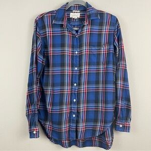 Denim & Supply Ralph Lauren Blue Plaid Western Boyfriend Fit Shirt Size Medium